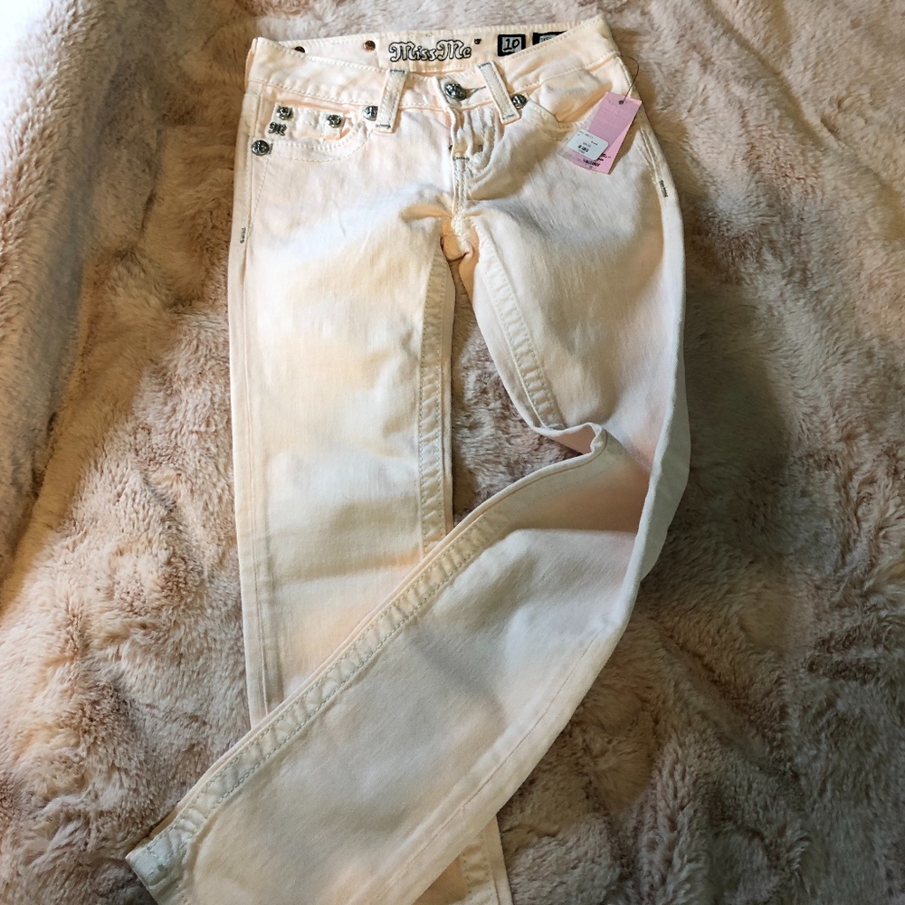 Pale Pink Skinny Miss Me Jeans